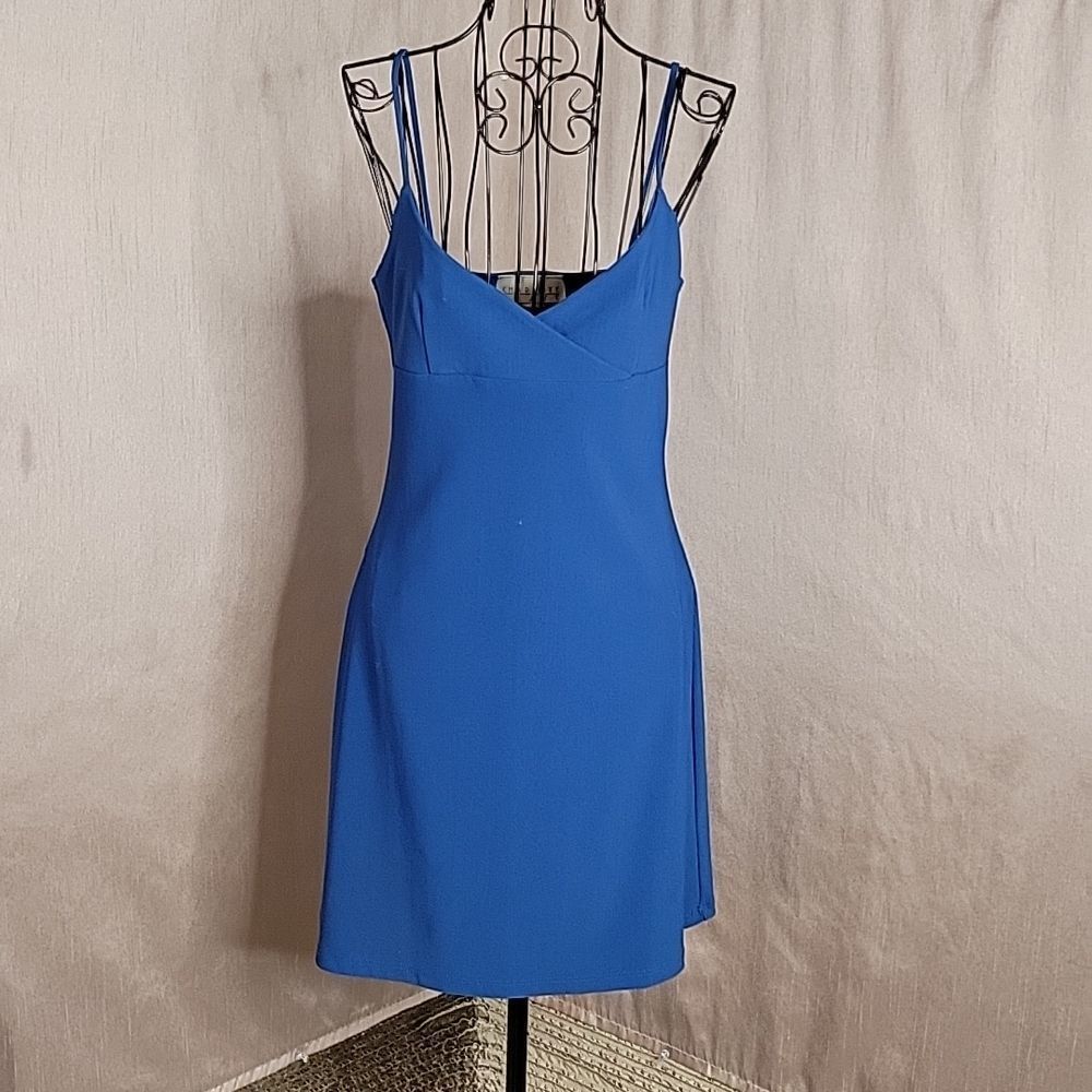 CHARLOTTE RUSSE Blue Spaghetti Straps Summer Dress Medium - Picture 1 of 6
